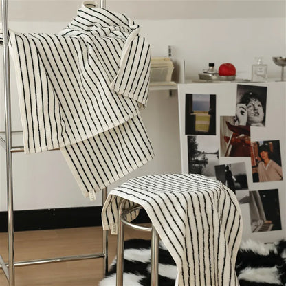 Retro Striped Cotton Towel
