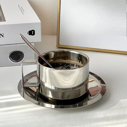 Minimal Stainless Steel Coffee Cup Set
