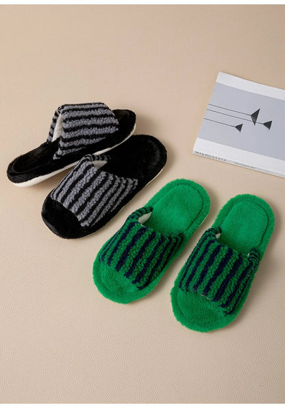 Autumn and Winter Striped  Women's Slippers