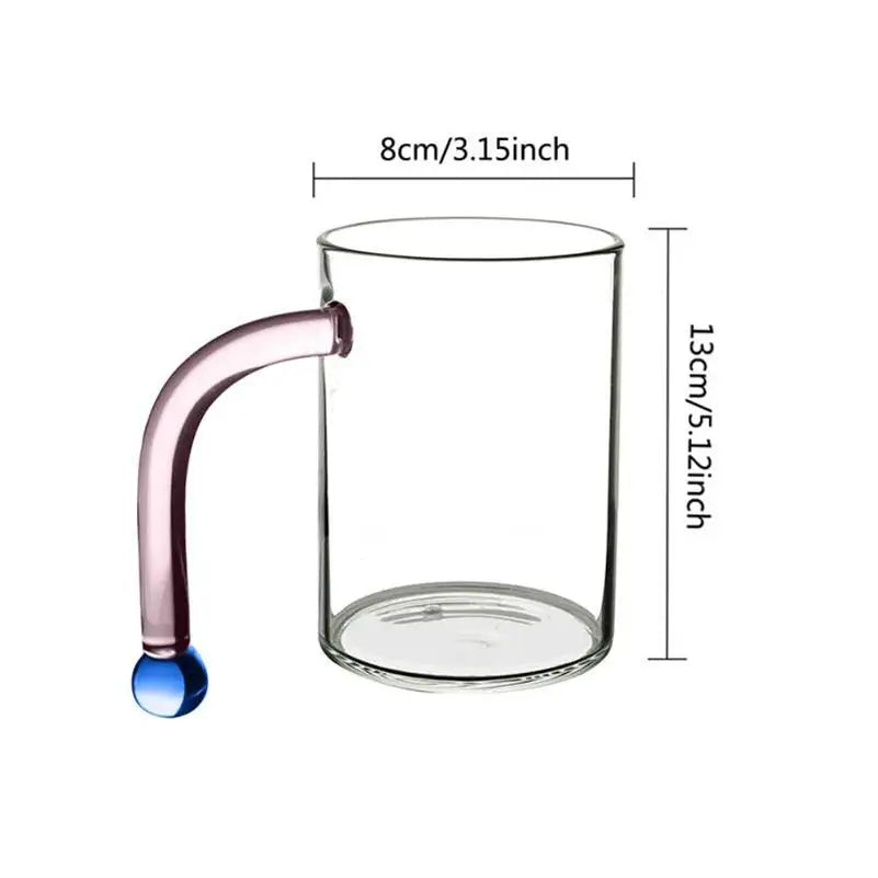 Long Handle Glass Mug with Spoon