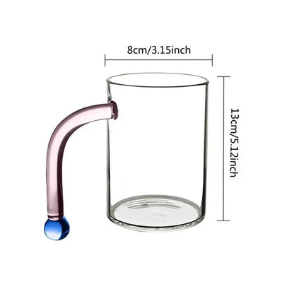 Long Handle Glass Mug with Spoon