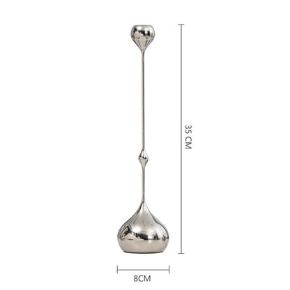 Elegant silver stainless steel candle holder