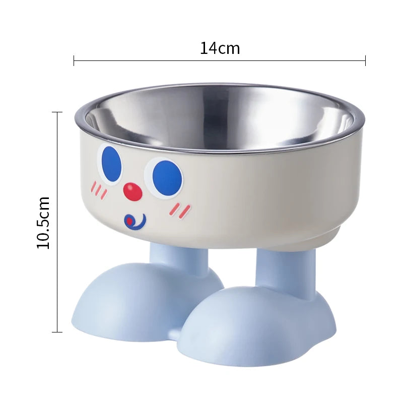Smiley Face Stainless Steel Pet Feeding Bowl