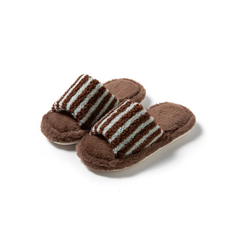 Autumn and Winter Striped  Women's Slippers