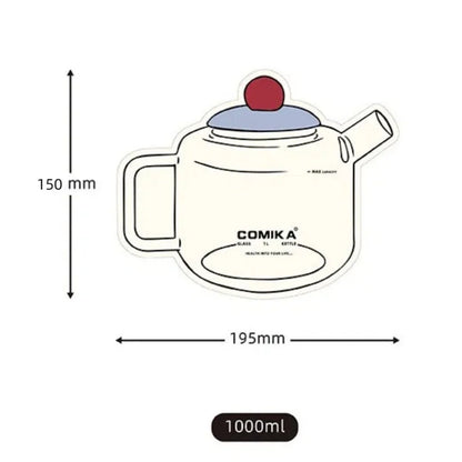 Heat-Resistant Borosilicate Glass Teapot (1000ml)