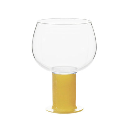 Big Capacity Cute Glass Goblet with Color Handle