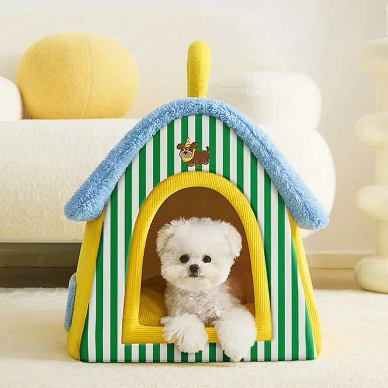 Soft Coral Fleece Pet Bed with Removable Cover