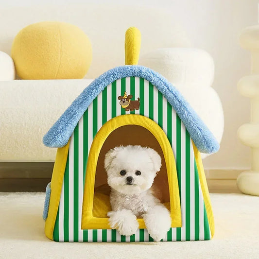 Soft Coral Fleece Pet Bed with Removable Cover