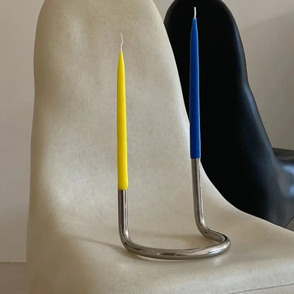 Nordic U-Shaped Twin Stainless Steel Candle Holder