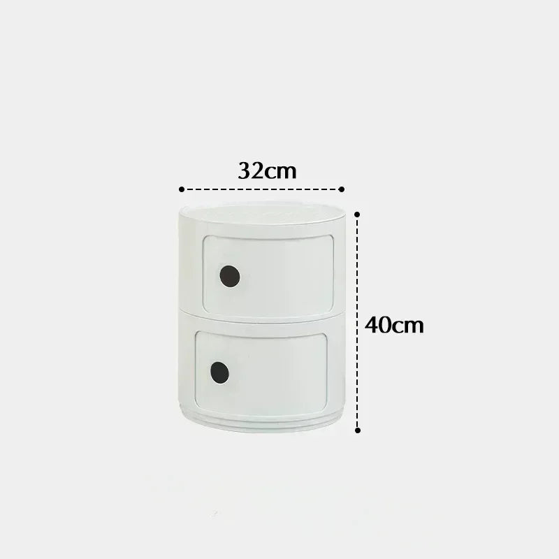 Modern Minimal Nightstand – Stackable Round Side Table with Storage, Small Space Bedside Table, Aesthetic Home Decor
