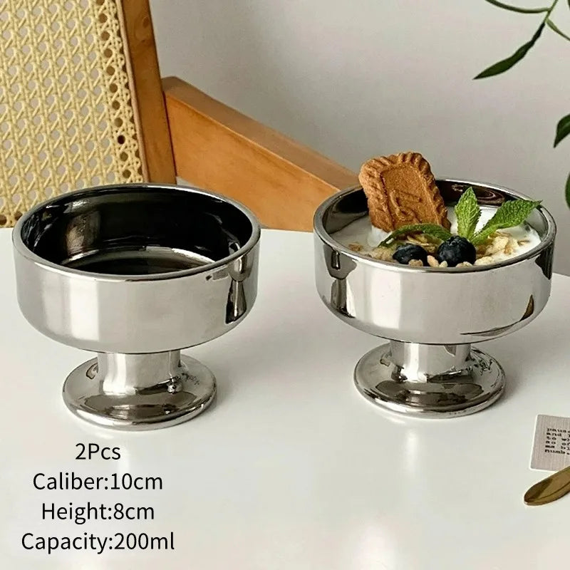 Silver Short Glass Dessert & Beverage Cup