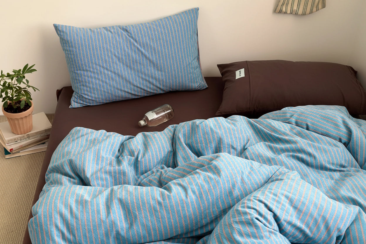 100%Cotton Striped Duvet Cover Set