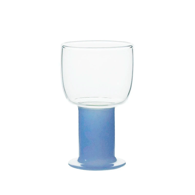 Big Capacity Cute Glass Goblet with Color Handle