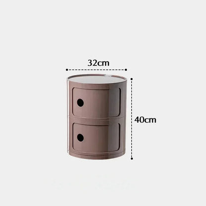 Modern Minimal Nightstand – Stackable Round Side Table with Storage, Small Space Bedside Table, Aesthetic Home Decor