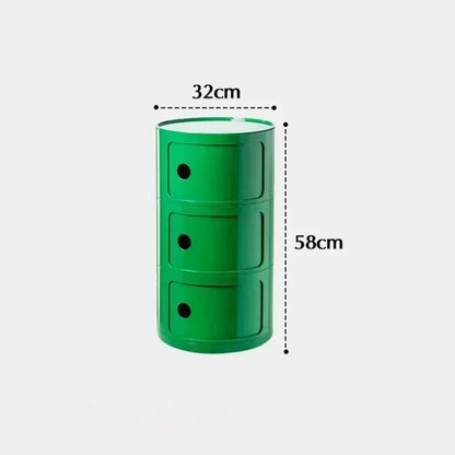 Modern Minimal Nightstand – Stackable Round Side Table with Storage, Small Space Bedside Table, Aesthetic Home Decor