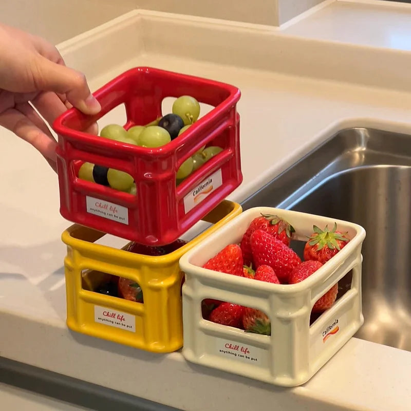 Mini Ceramic Fruit Basket