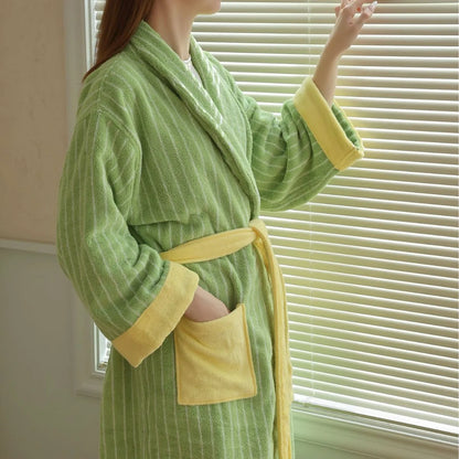 Color Matching Cotton Bathrobe
