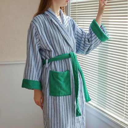 Color Matching Cotton Bathrobe