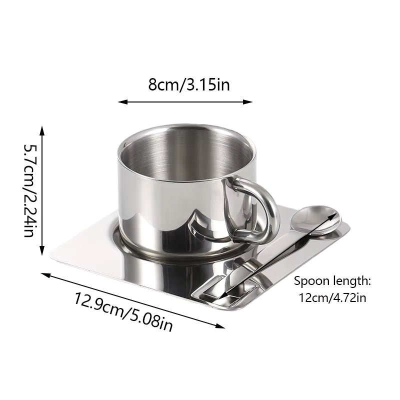 Stainless Steel Coffee Cup Set (3pcs)