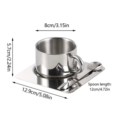 Stainless Steel Coffee Cup Set (3pcs)