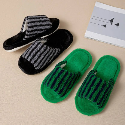 Autumn and Winter Striped  Women's Slippers