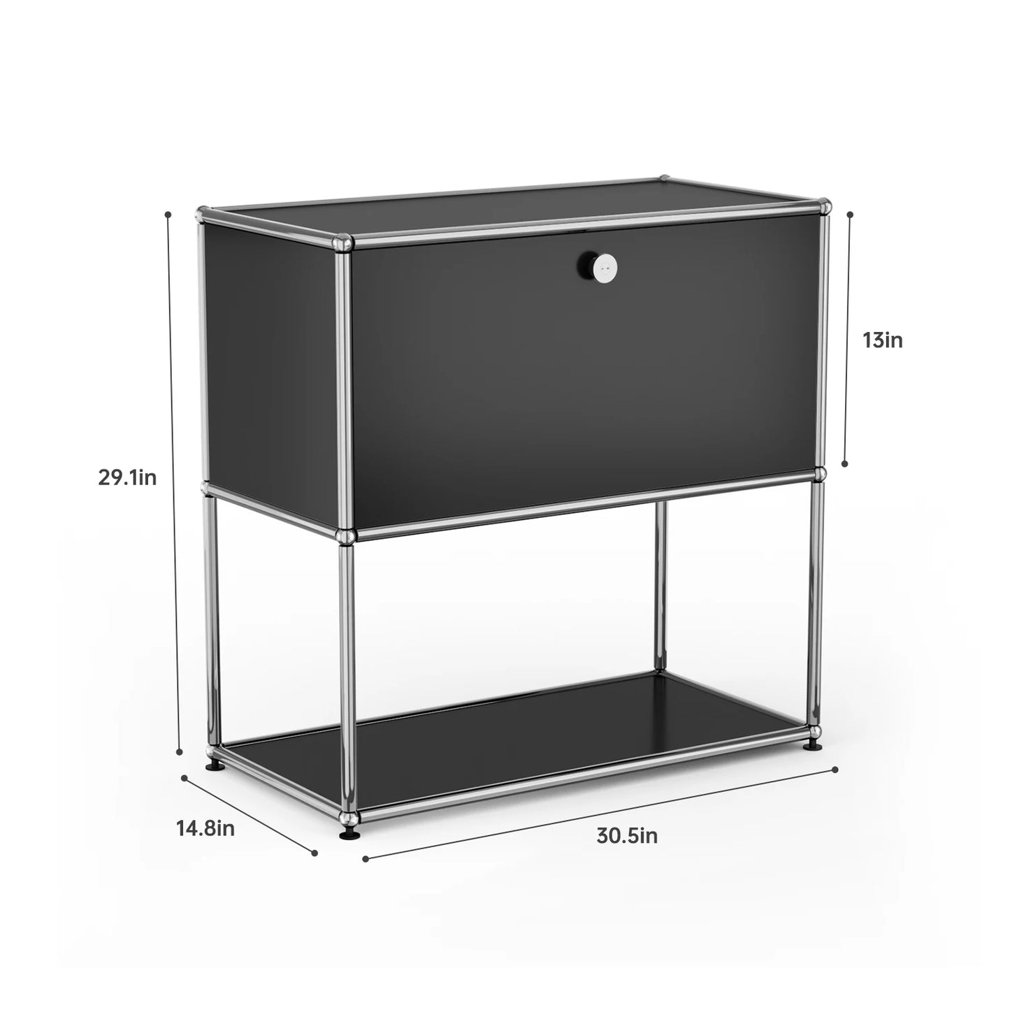 Modern Modular Nightstand with Open Storage