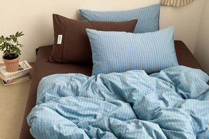 100%Cotton Striped Duvet Cover Set