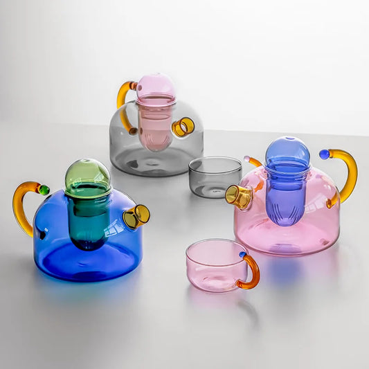 Heat-Resistant Glass Teapot with Built-in Tea Filter
