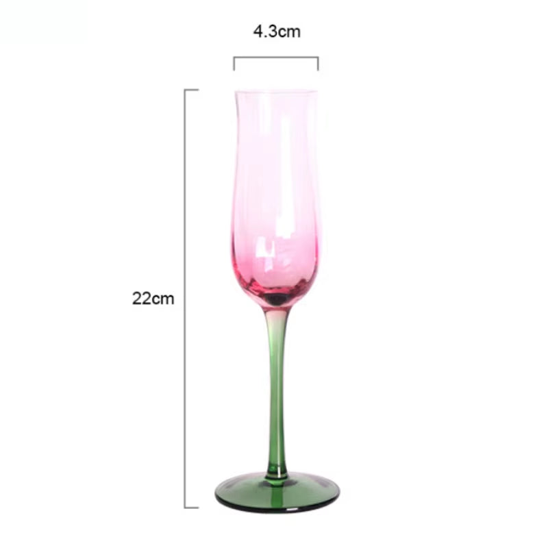 Flowers Bloom in the World 150-400Ml Goblet Artificial Blowing Red Wine Cocktail Champagne Cup Family Festival Drinkware Glass