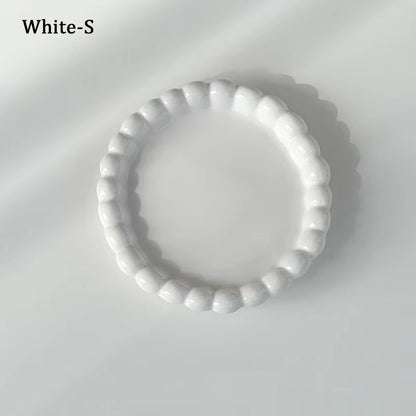 Ins Style Beaded Dessert Plate French Western Food Plate Ceramic Breakfast Plate Ornaments Poses Ceramic Dishes