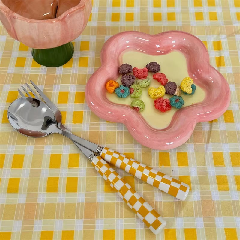 Online Celebrity Hand-Painted Dudu Plate High-Value Milk Fufu Jewelry Plate Korea Ins Wind High-Grade Tableware