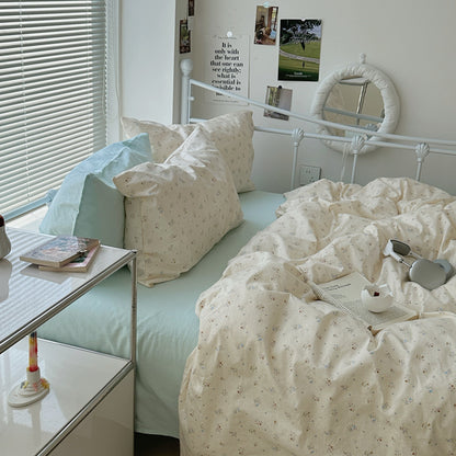Small Flower Cotton Bed Sheet Set