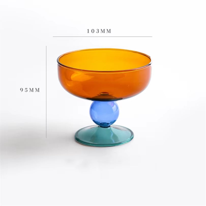Ins Wind-Creative Multi-Color Borosilicate Glass Bowl, High Temperature Bowl, Yogurt Fruit Salad Bowl, Household Cutlery Bowls