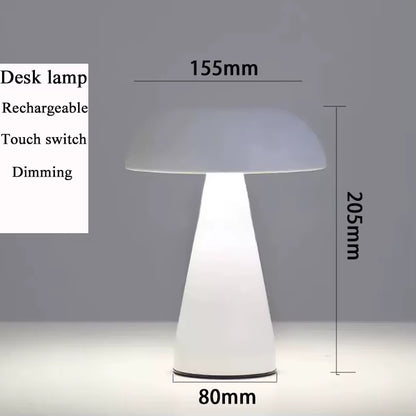 LED Table Lamp Retro Mushroom Touch Sensor Bedside Lamp Rechargeable Reading Lights for Bedroom Restaurant Bar Decor Lighting
