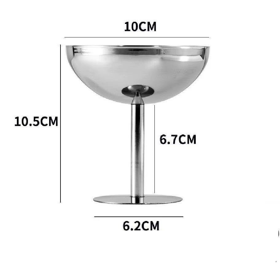Stainless Steel Dessert Cups，Luxury Ice Cream Cup High Footed Yogurt Dessert Cup，Serving Plates，Fruit Bowl Cake Dish
