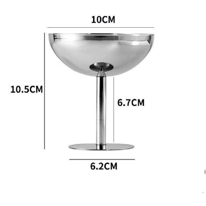 Stainless Steel Dessert Cups，Luxury Ice Cream Cup High Footed Yogurt Dessert Cup，Serving Plates，Fruit Bowl Cake Dish