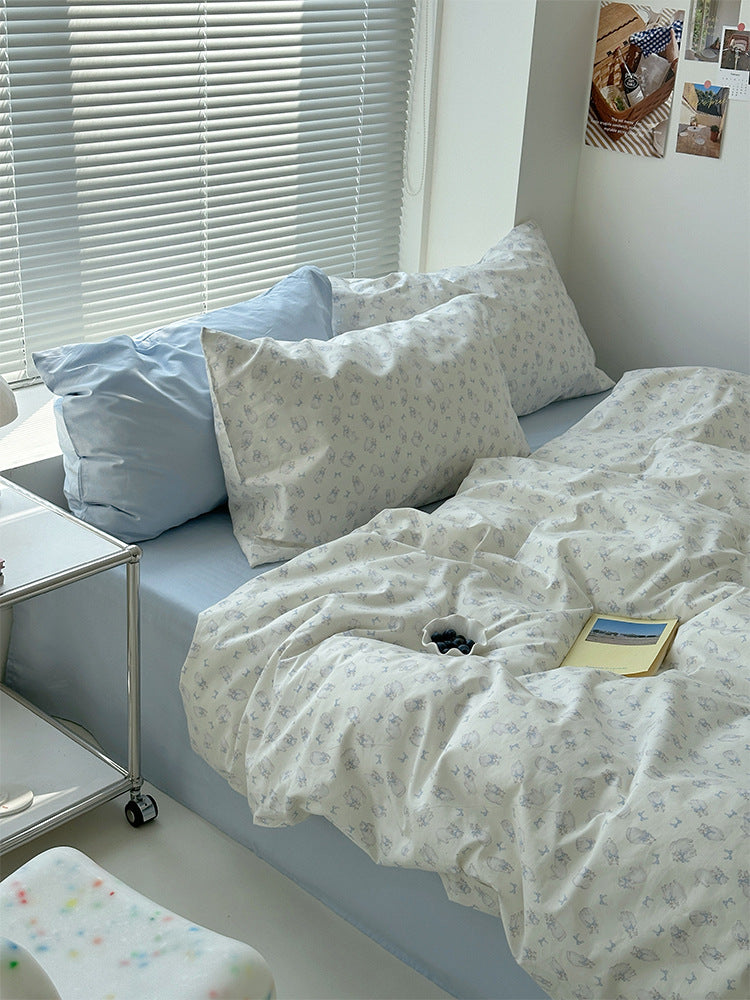 Small Flower Cotton Bed Sheet Set