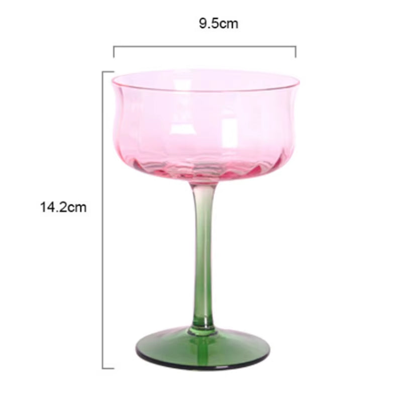 Flowers Bloom in the World 150-400Ml Goblet Artificial Blowing Red Wine Cocktail Champagne Cup Family Festival Drinkware Glass