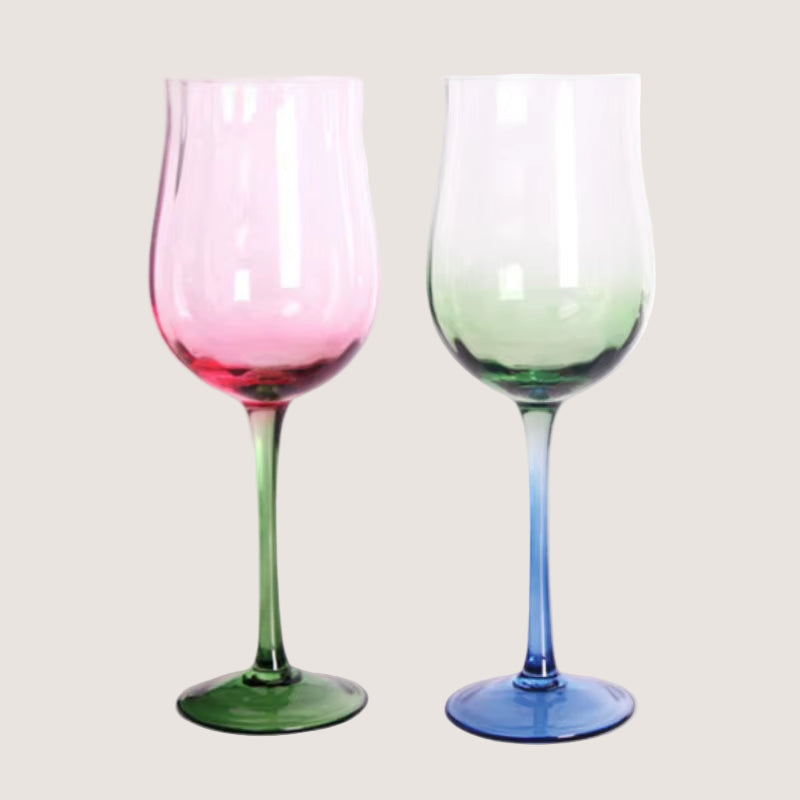 Flowers Bloom in the World 150-400Ml Goblet Artificial Blowing Red Wine Cocktail Champagne Cup Family Festival Drinkware Glass