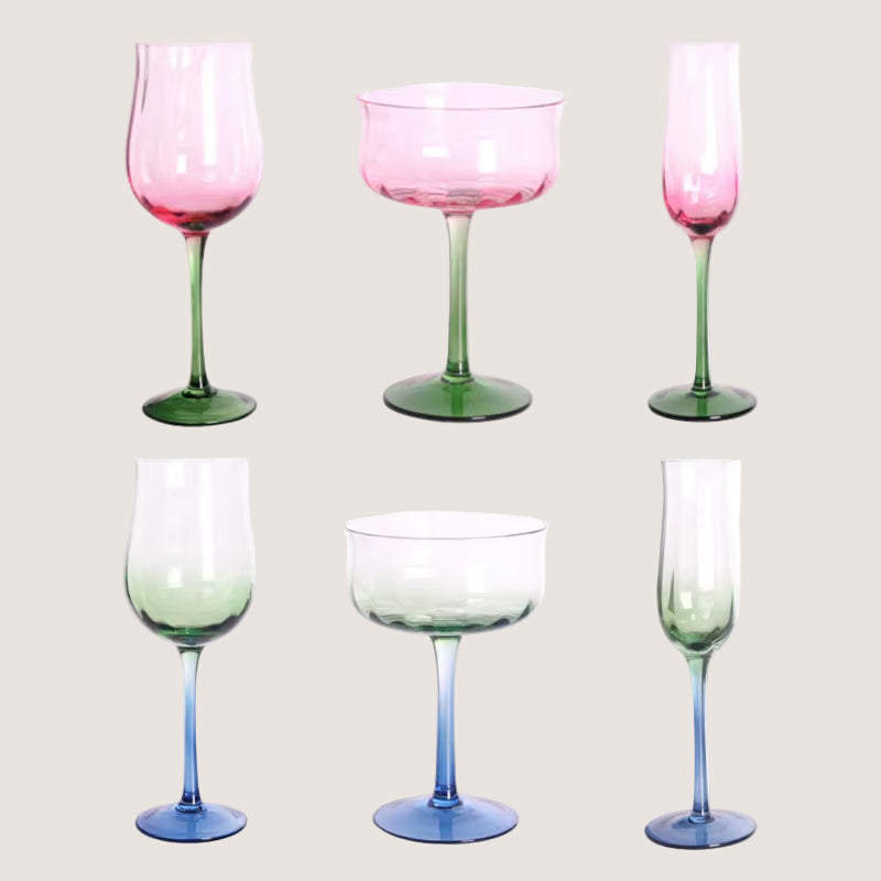 Flowers Bloom in the World 150-400Ml Goblet Artificial Blowing Red Wine Cocktail Champagne Cup Family Festival Drinkware Glass