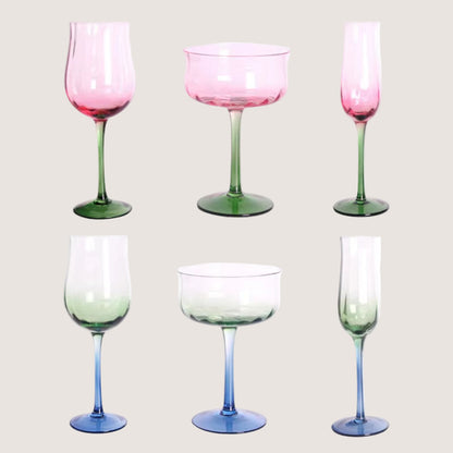 Flowers Bloom in the World 150-400Ml Goblet Artificial Blowing Red Wine Cocktail Champagne Cup Family Festival Drinkware Glass