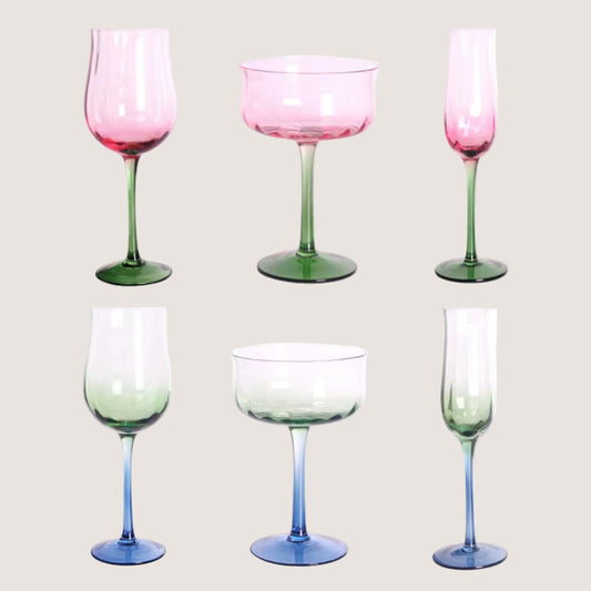 Flowers Bloom in the World 150-400Ml Goblet Artificial Blowing Red Wine Cocktail Champagne Cup Family Festival Drinkware Glass