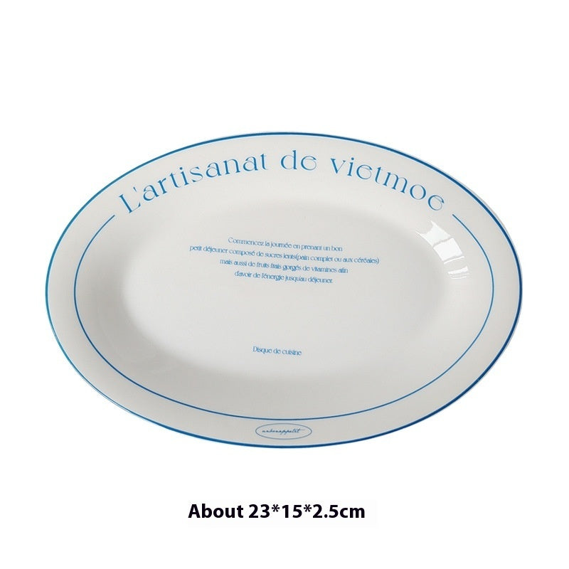 Fashion Letter Retro Tableware French Plate