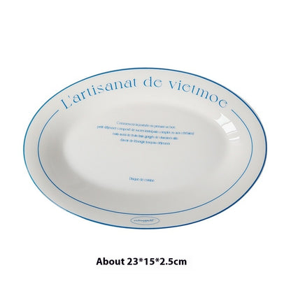 Fashion Letter Retro Tableware French Plate