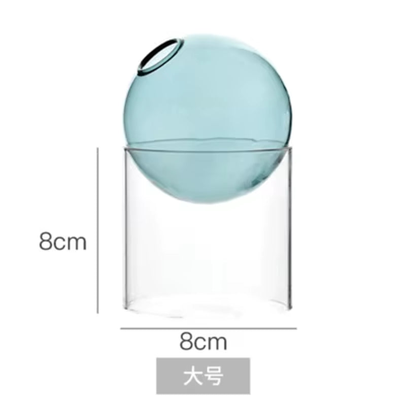 Mini round Flower Vase Hydroponic Container Micro Landscape Glass Ecological Bottle Borosilicate Glass Bottle with Home Decorate