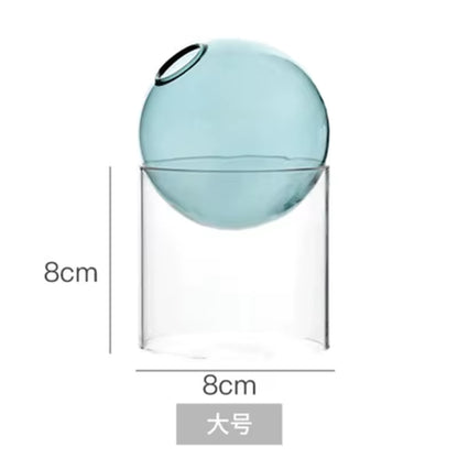 Mini round Flower Vase Hydroponic Container Micro Landscape Glass Ecological Bottle Borosilicate Glass Bottle with Home Decorate
