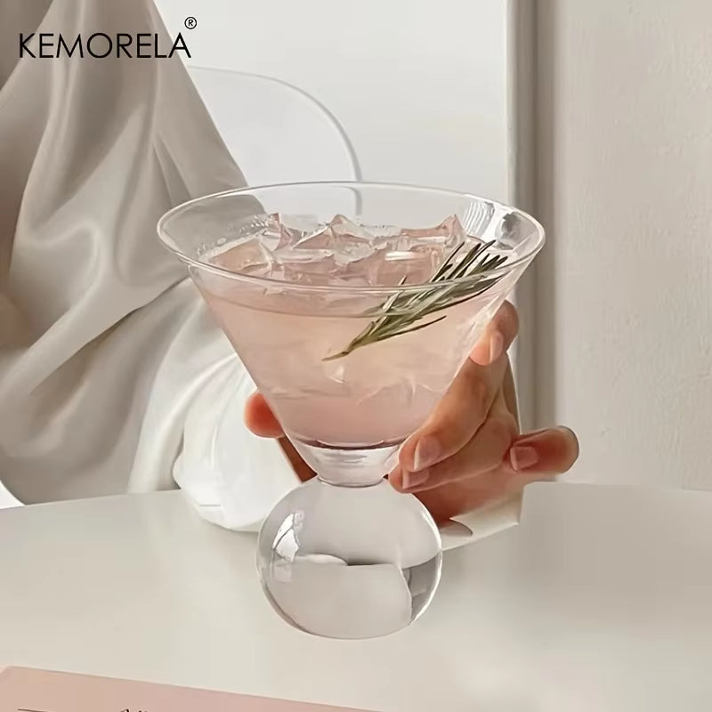 Martini Glass Cup 260ML Short Foot Beaded Cocktail Glasses Cups Thin Champagne Glass Transparent Wine Glasses Cup