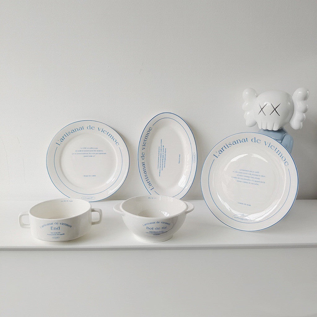 Fashion Letter Retro Tableware French Plate