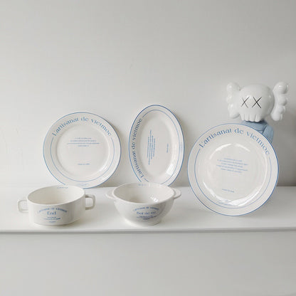 Fashion Letter Retro Tableware French Plate