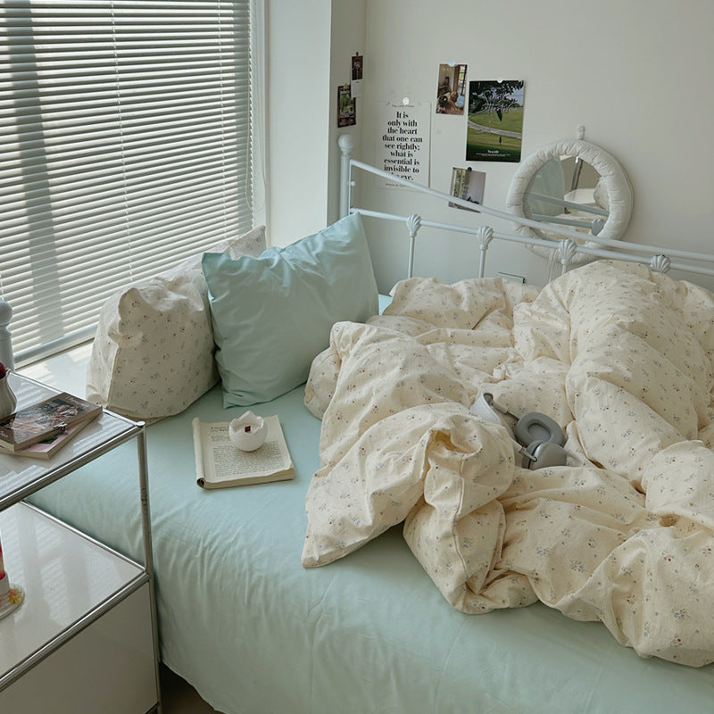 Small Flower Cotton Bed Sheet Set